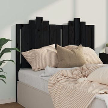 Vidaxl vidaXL Vzglavje postelje črno 126x4x110 cm masivni borov les