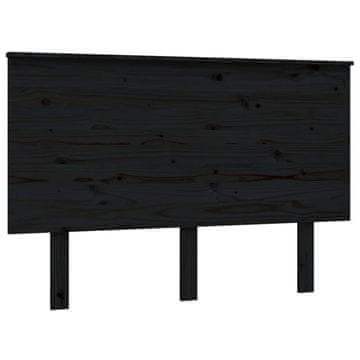 Vidaxl Posteljno vzglavje črno 124x6x82,5 cm trdna borovina