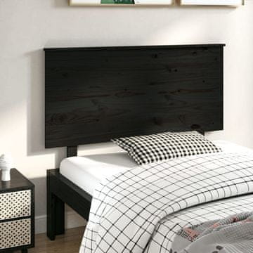 Vidaxl vidaXL Vzglavje postelje črno 124x6x82,5 cm masivni borov les