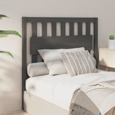Vidaxl Posteljno vzglavje sivo 105,5x4x100 cm trdna borovina