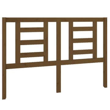 Vidaxl Posteljno vzglavje medeno rjavo 141x4x100 cm trdna borovina