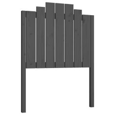 Vidaxl Posteljno vzglavje sivo 81x4x110 cm trdna borovina