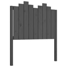 Vidaxl Posteljno vzglavje sivo 96x4x110 cm trdna borovina