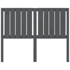 Vidaxl Posteljno vzglavje sivo 125,5x4x100 cm trdna borovina
