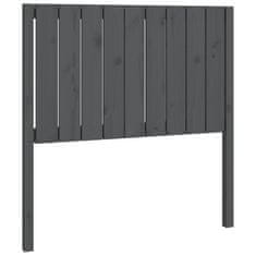 Vidaxl Posteljno vzglavje sivo 95,5x4x100 cm trdna borovina