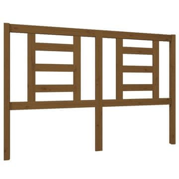 Vidaxl Posteljno vzglavje medeno rjavo 146x4x100 cm trdna borovina