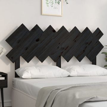 Vidaxl vidaXL Vzglavje postelje črno 141x3x80,5 cm masivni borov les
