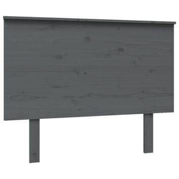 Vidaxl Posteljno vzglavje sivo 104x6x82,5 cm trdna borovina