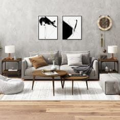 Vidaxl Stranska mizica 2 kosa rjav hrast 40x40x40 cm inženirski les