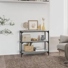 Greatstore Knjižna omara siva sonoma 80x33x70,5 cm inženirski les in jeklo