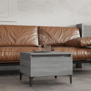 Vidaxl vidaXL Stranska mizica, siva, hrast sonoma, 50x46x35 cm