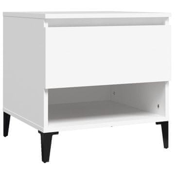 Vidaxl Stranska mizica bela 50x46x50 cm inženirski les