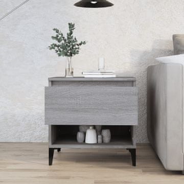 Vidaxl vidaXL Stranska mizica, siva, hrast sonoma, 50x46x50 cm