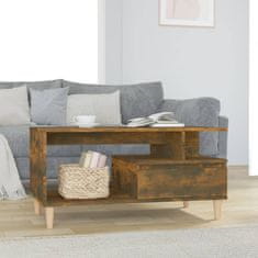 Vidaxl Klubska mizica dimljeni hrast 90x49x45 cm inženirski les