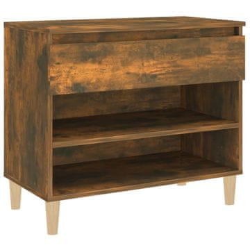 Vidaxl Omarica za čevlje dimljeni hrast 70x36x60 cm inženirski les