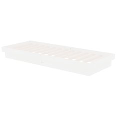 Vidaxl Posteljni okvir bel iz trdnega lesa 75x190 cm 2FT6