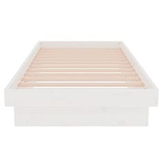 Vidaxl Posteljni okvir bel iz trdnega lesa 75x190 cm 2FT6