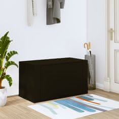 Vidaxl Stenska omarica za čevlje črna 70x35x38 cm inž. les