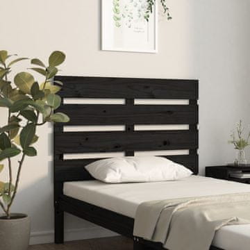 Vidaxl vidaXL Vzglavje postelje črno 100x3x80 cm masivni borov les