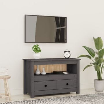 Vidaxl vidaXL TV stojalo sivo 79x35x52 cm masivni borov les
