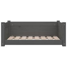 Vidaxl Pasja postelja siv 75,5x55,5x28 cm trdna borovina