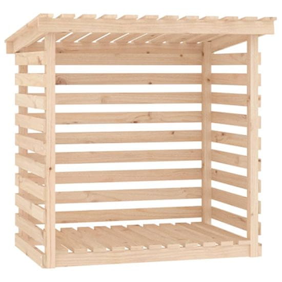 Vidaxl Stojalo za drva 108x73x108 cm trdna borovina