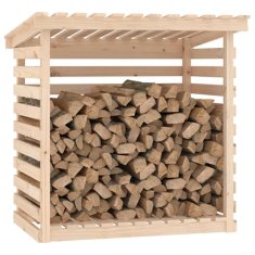 Vidaxl Stojalo za drva 108x73x108 cm trdna borovina