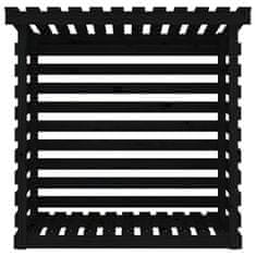 Vidaxl Stojalo za drva črno 108x73x108 cm trdna borovina