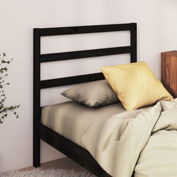 Vidaxl vidaXL Vzglavje postelje črno 95x4x100 cm masivni borov les