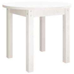 shumee Klubska mizica bela Ø 55x45 cm trdna borovina