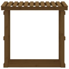 Vidaxl Stojalo za drva medeno rjavo 108x64,5x109 cm trdna borovina