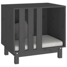 Vidaxl Pasja uta siva 60x45x57 cm trdna borovina