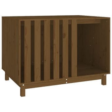 Vidaxl Pasja uta medeno rjava 100x70x72 cm trdna borovina