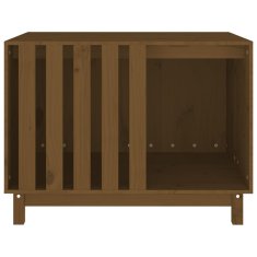 Vidaxl Pasja uta medeno rjava 90x60x67 cm trdna borovina