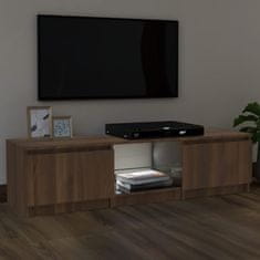 Vidaxl TV omarica z LED lučkami rjav hrast 140x40x35,5 cm