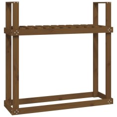 Vidaxl Stojalo za drva medeno rjavo 110x35x108,5 cm trdna borovina