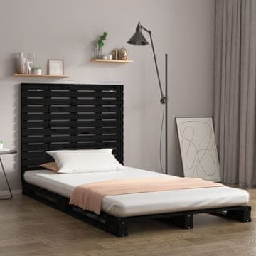 Vidaxl vidaXL Vzglavje postelje črno 81x3x91,5 cm masivni borov les