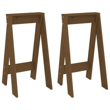 Vidaxl Stolček 2 kosa medeno rjave barve 40x40x75 cm trdna borovina