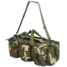 Vidaxl 3-v-1 Potovalna torba vojaškega stila 120 L kamuflažne barve