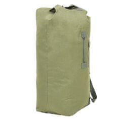 Vidaxl Potovalna torba vojaški stil 85 L olivno zelena
