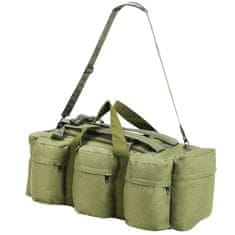 Vidaxl 3-v-1 Potovalna torba vojaškega stila 120 L olivno zelene barve