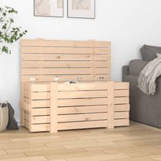 Vidaxl Škatla za shranjevanje 91x40,5x42 cm trdna borovina