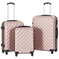 shumee Trdi potovalni kovčki 3 kosi rožnato zlati ABS