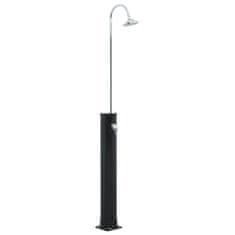 Vidaxl Solarni tuš črn 214 cm 20 L
