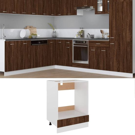 Vidaxl Omarica za pečico rjav hrast 60x46x81,5 cm inženirski les