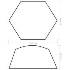 Vidaxl Šotor za bazen iz blaga 590x520x250 cm siv