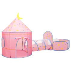 shumee Otroški šotor za igranje z 250 žogicami roza 301x120x128 cm