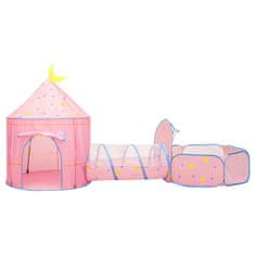Vidaxl Otroški šotor za igranje z 250 žogicami roza 301x120x128 cm
