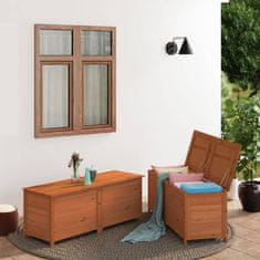 Vidaxl Zunanja škatla za blazine rjava 150x50x56 cm trden les jelke