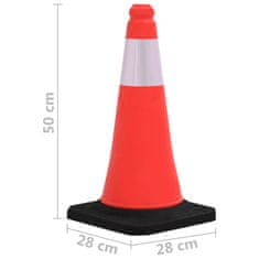 Vidaxl vidaXL Odsevni prometni stožci, 10 kosov, težka podlaga, 50 cm